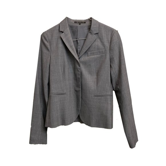 Theory Jackets & Blazers - Theory Gray Wool Blend 3-Button Blazer Jacket 4
